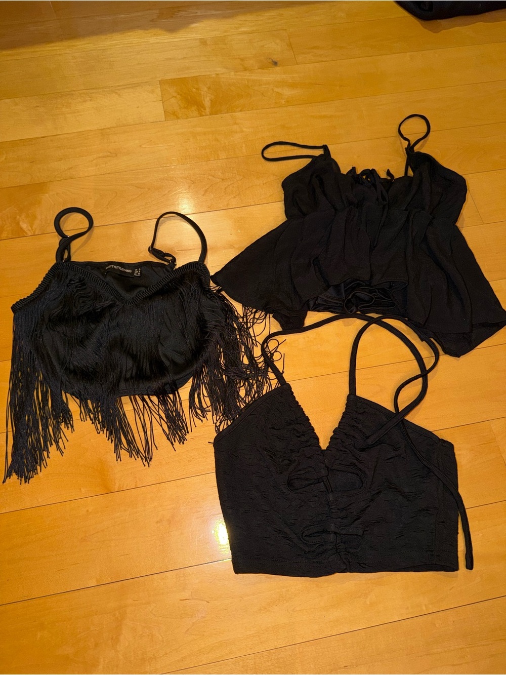Three-Piece Black Women’s going out Crop Top Bundle